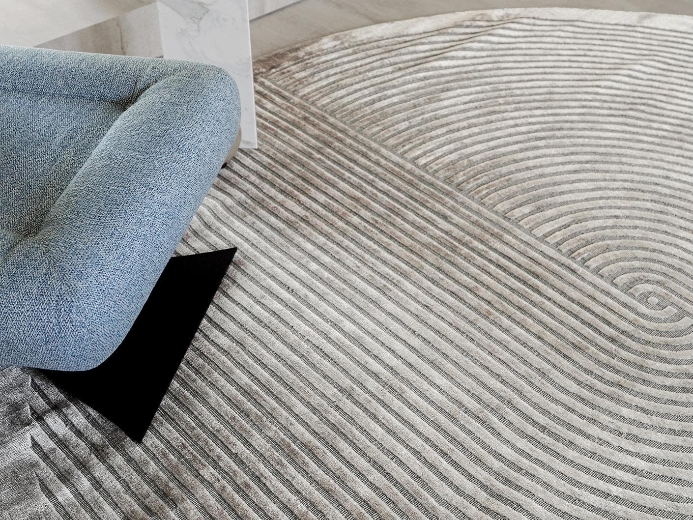 Maze Ashton carpets in grey, shown in a lifestyle close-up top view as image 1