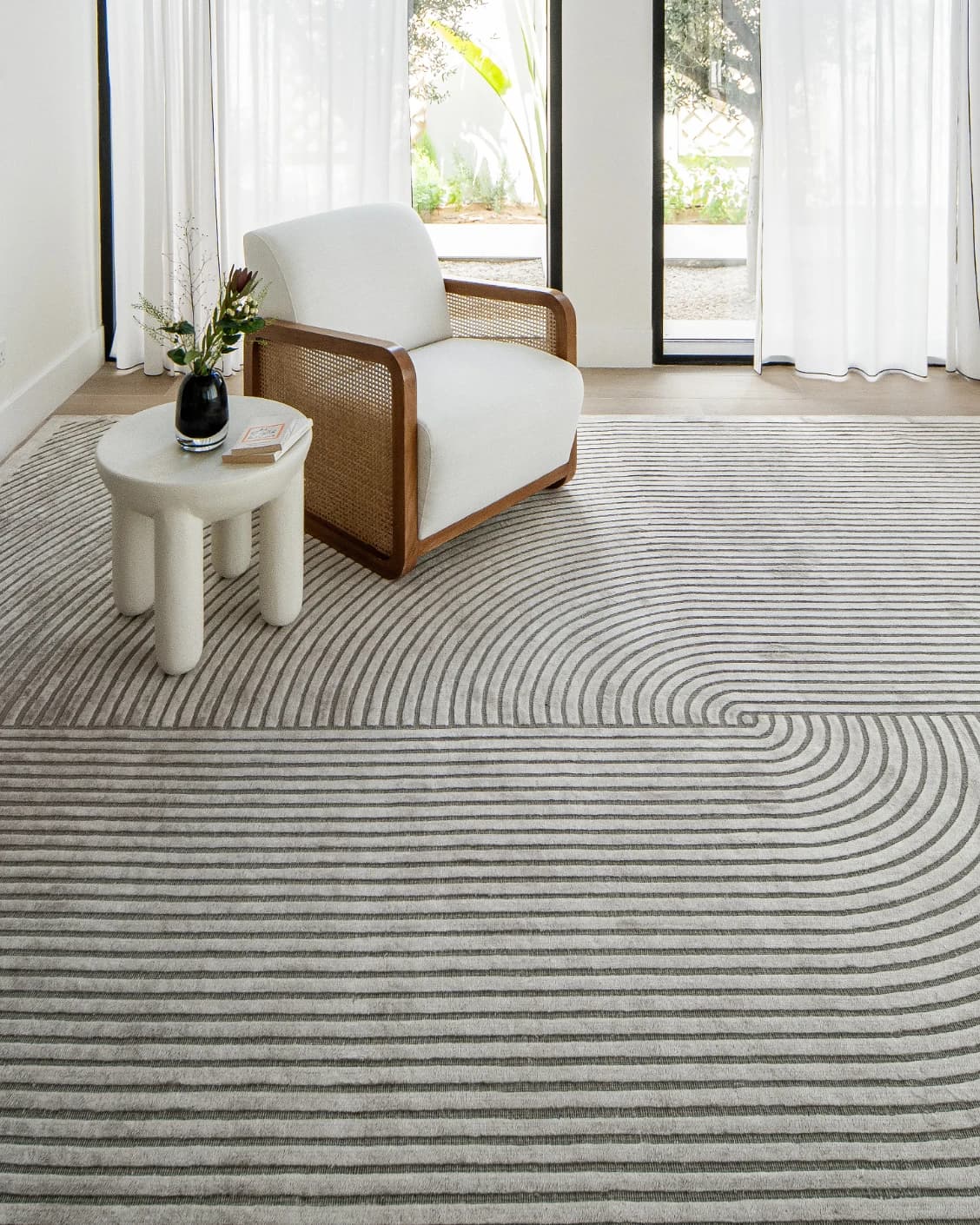 Maze Ashton carpet in grey, shown in a lifestyle front view as image 5