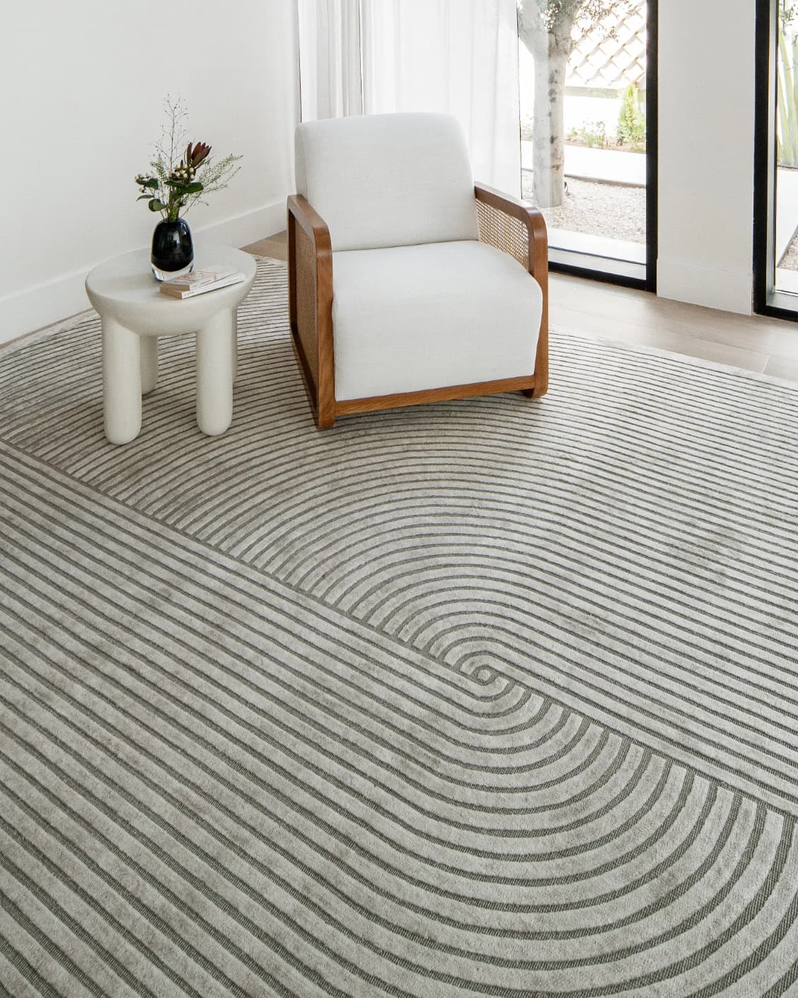 Maze Ashton carpet in grey, shown in a lifestyle right view as image 6