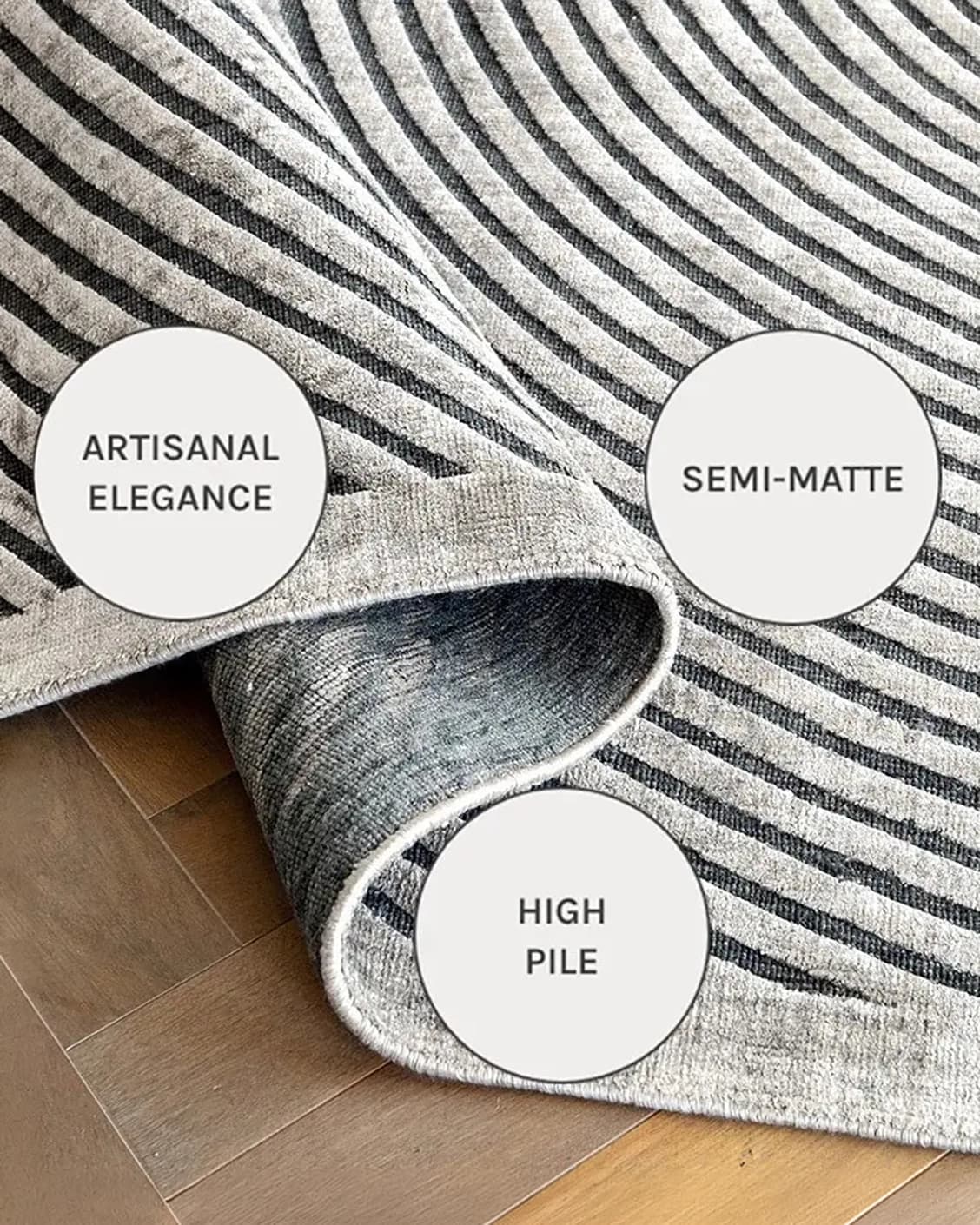 Maze Ebony carpets in ebony, grey and charcoal, shown in a close-up as image 11