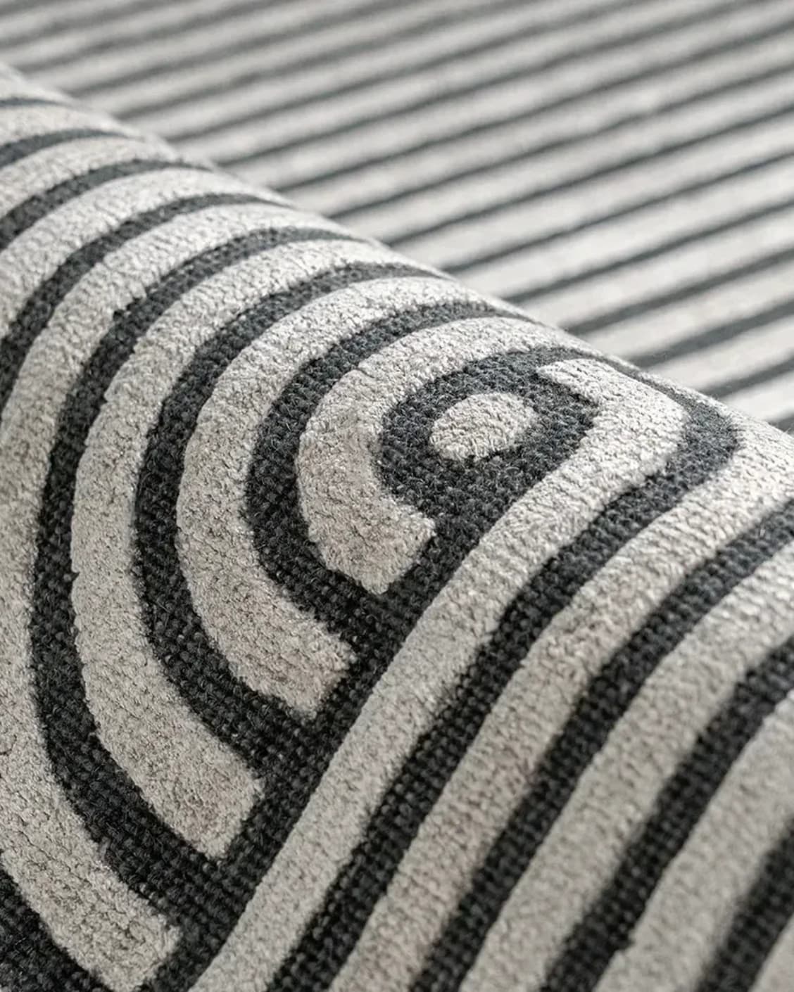 Maze Ebony carpet in grey and charcoal, shown in a product close-up as image 10