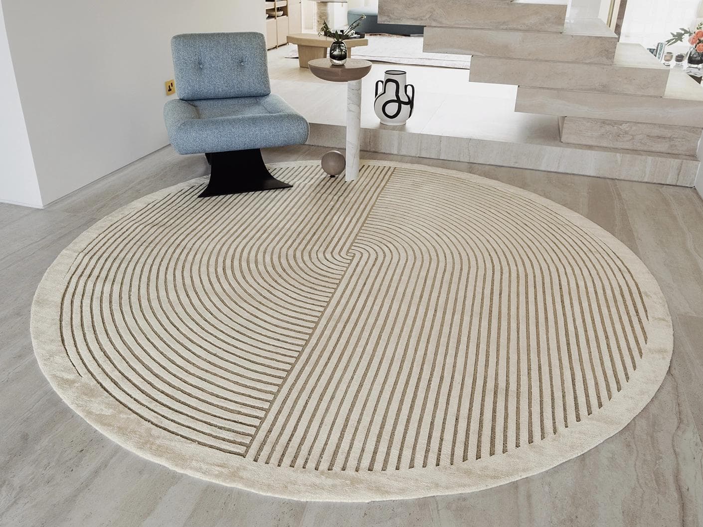 Maze Sandy carpets in beige, shown in a lifestyle front view as image 2