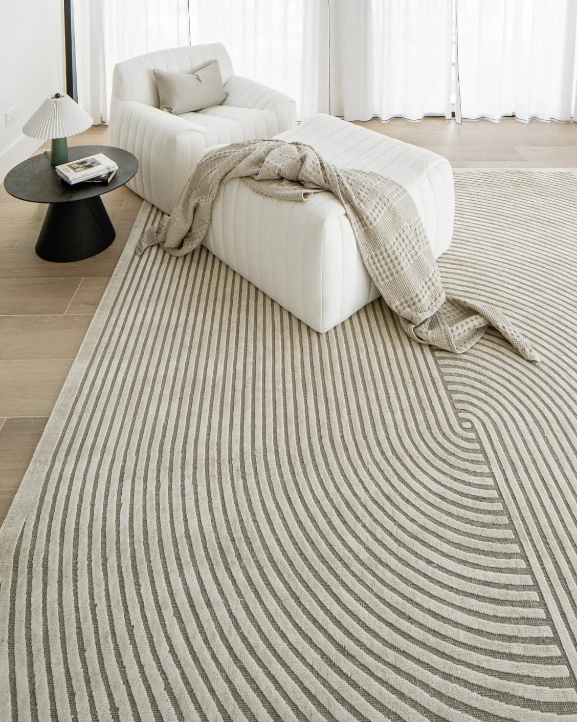 Maze Sandy carpet in beige, shown in a lifestyle front view as image 5