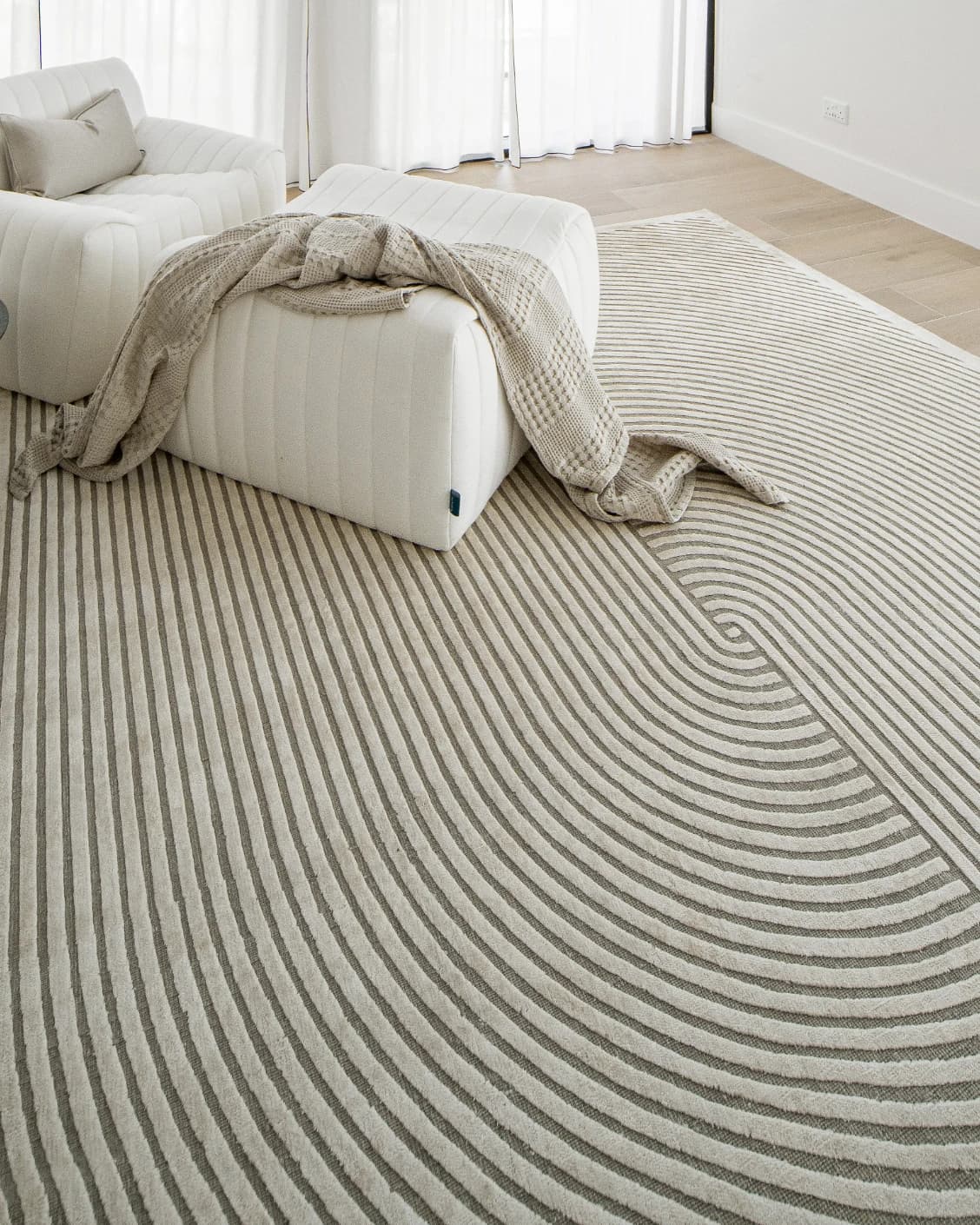 Maze Sandy carpet in beige, shown in a lifestyle front view as image 6