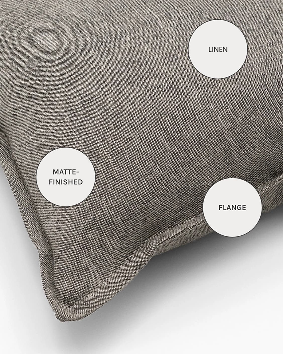 Mel Ash cushions in grey, shown in a product close-up as image 10
