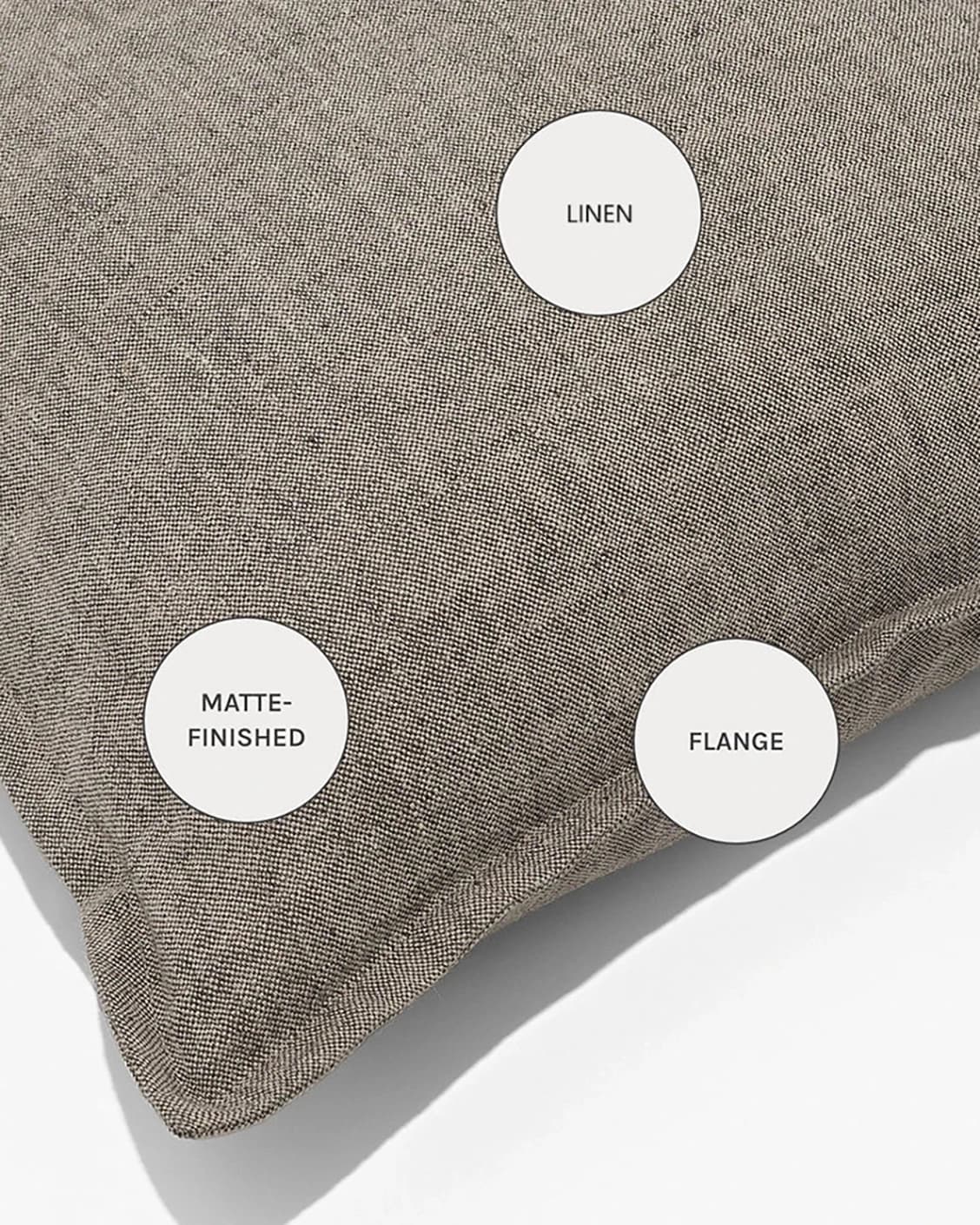 Mel Smoke cushions in linen, grey and charcoal, shown in a product close-up as image 11