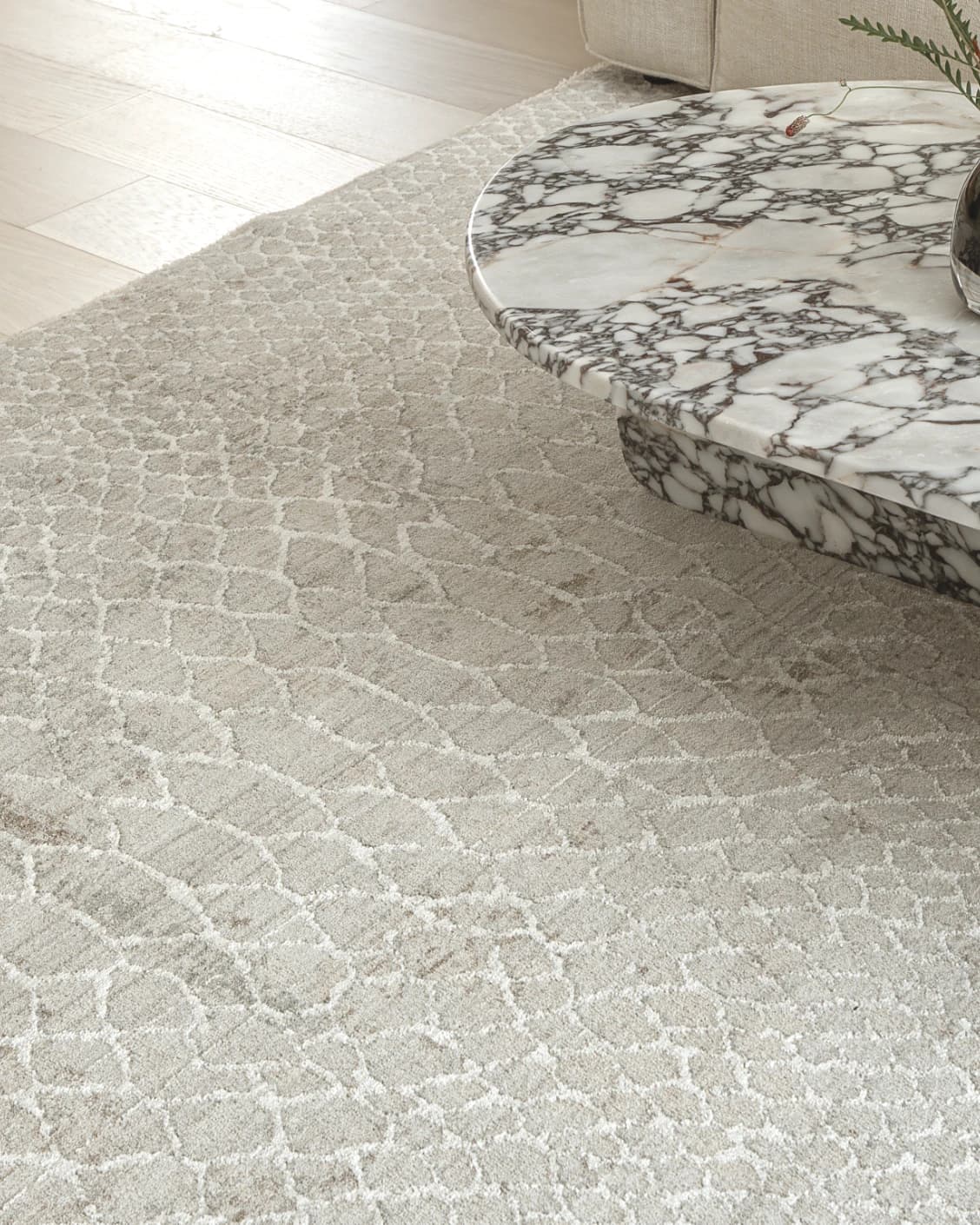 Miami Stone Runners carpet in stone, brown and beige, shown in a lifestyle close-up as image 4