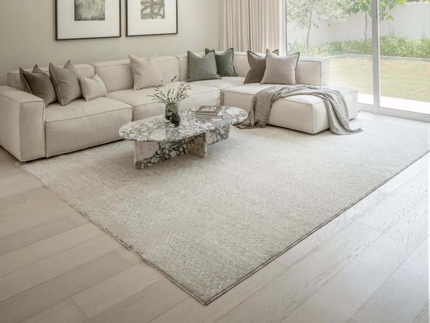 Miami Stone carpets in brown and beige, shown in a lifestyle front view as image 3