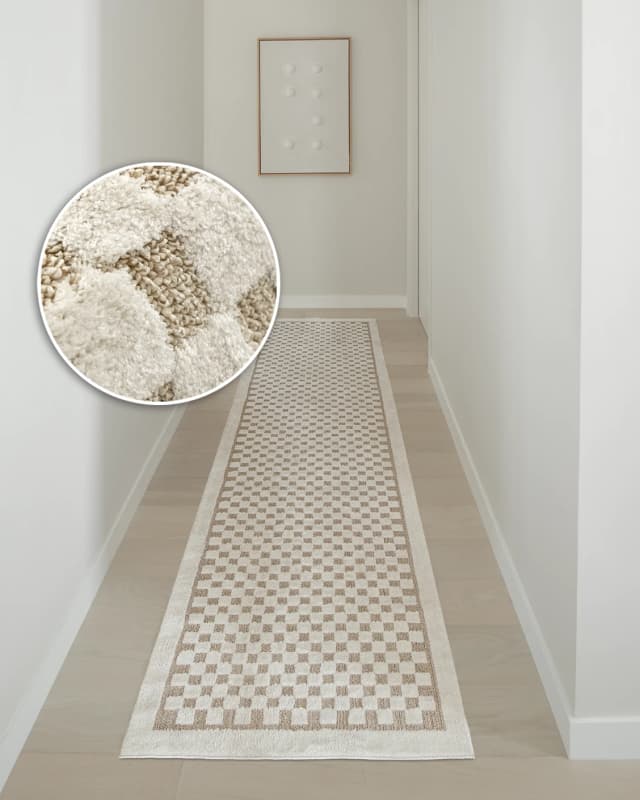 Milo Sandy Runners carpet in sandy and beige, shown in a product front view as image 2