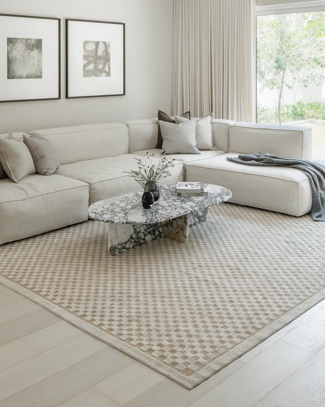 Milo Sandy carpet in sandy and beige, shown in a lifestyle front view as image 5