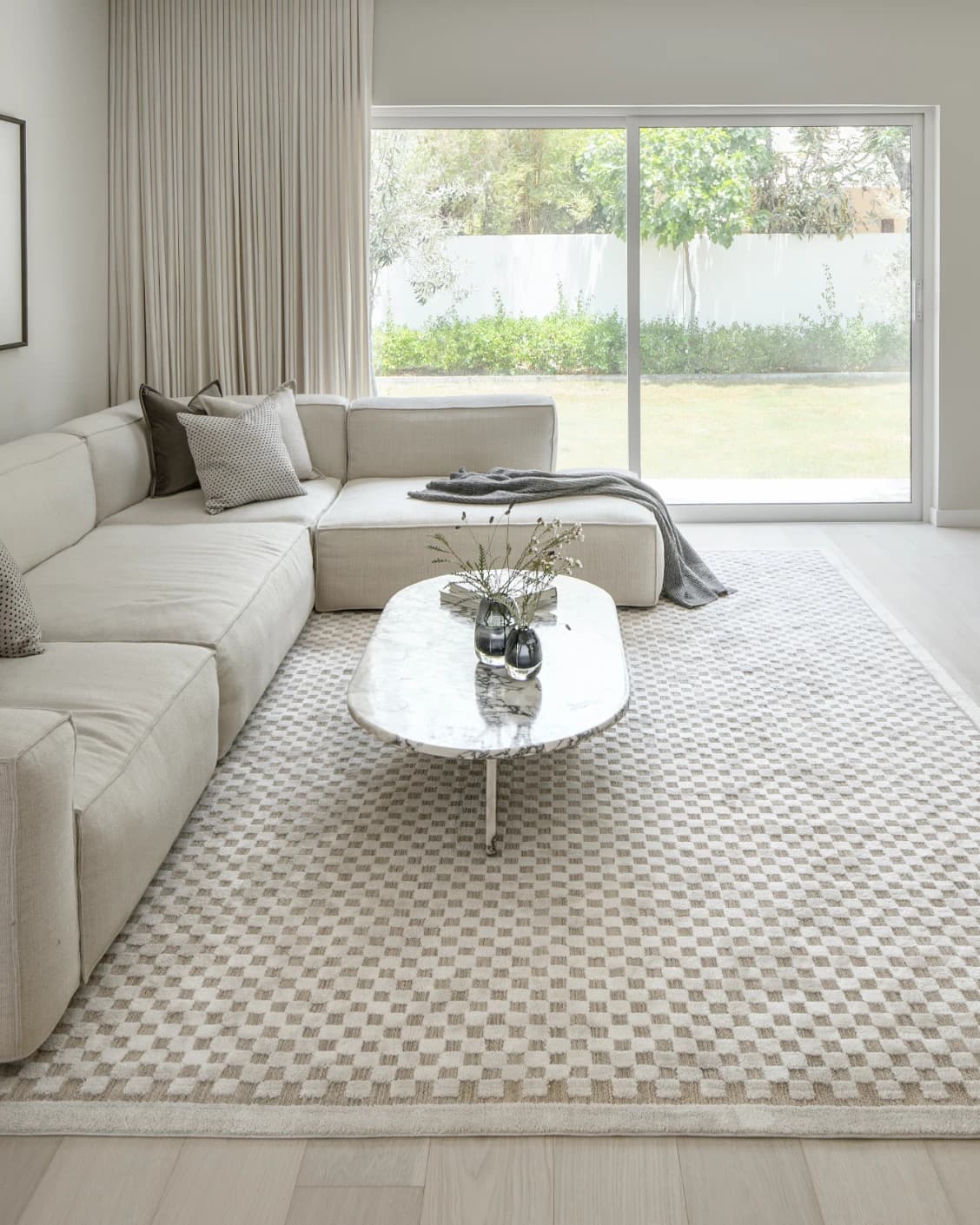 Milo Sandy carpet in sandy and beige, shown in a lifestyle front view as image 6