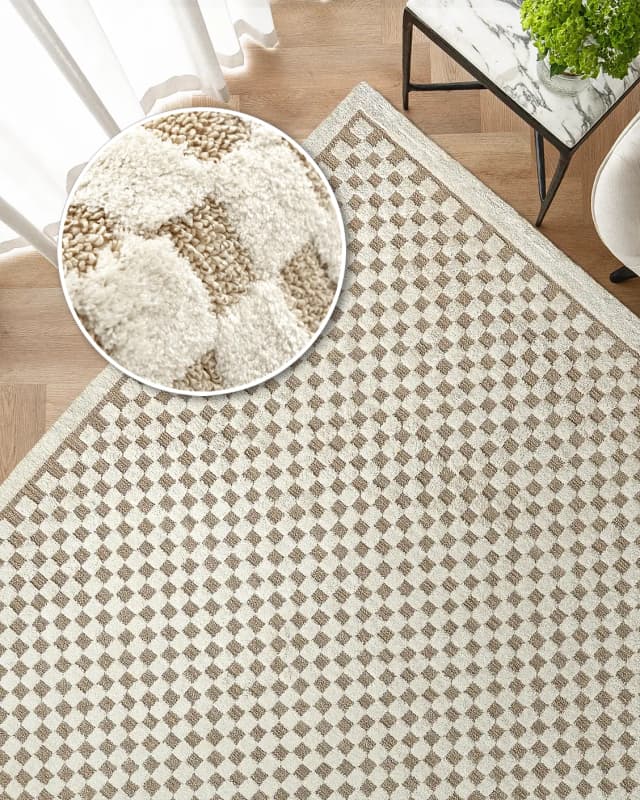 Milo Sandy carpet in sandy and beige, shown in a product top view as image 2