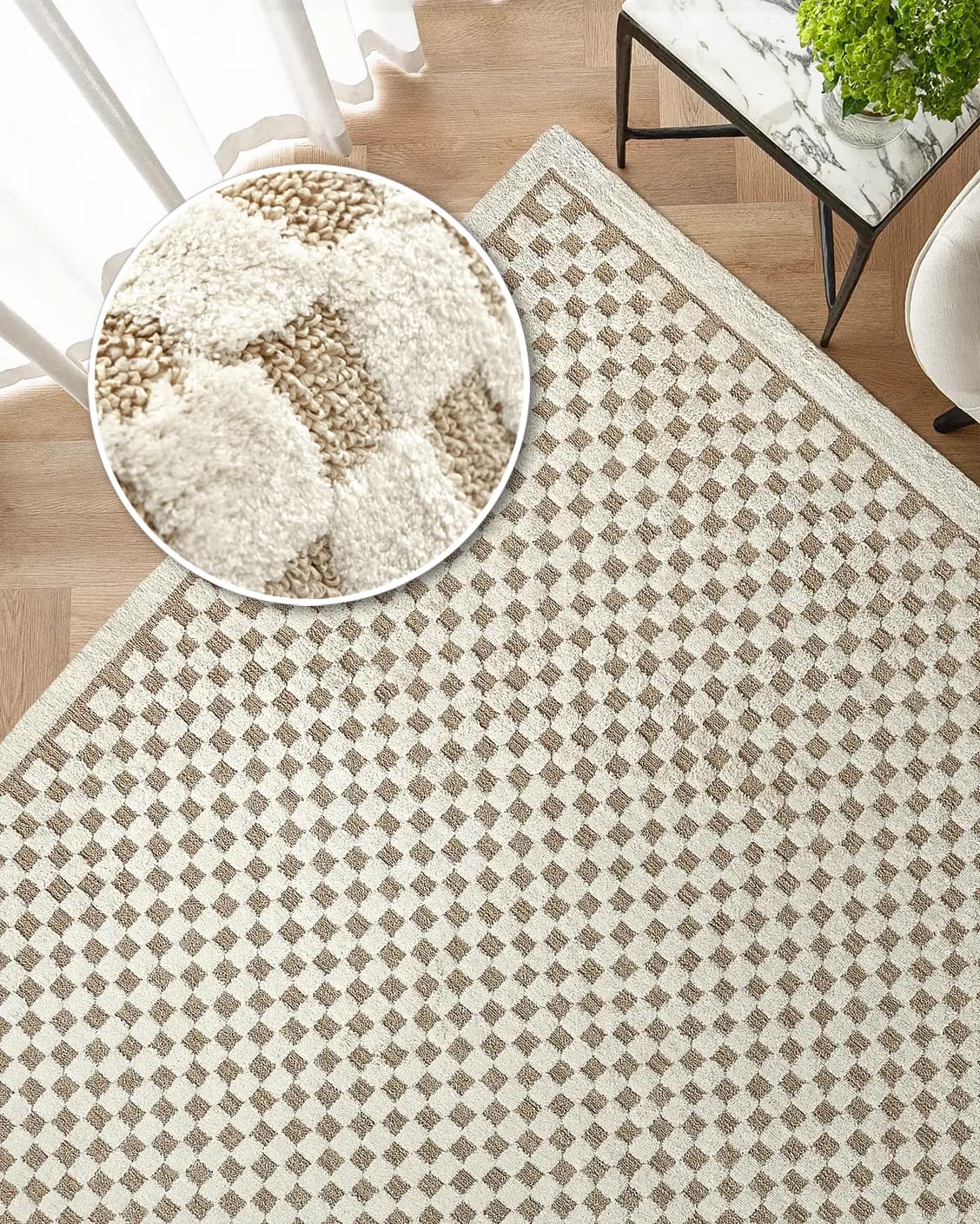 Milo Sandy carpet in sandy and beige, shown in a product top view as image 2