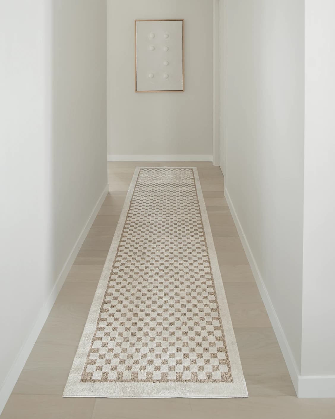 Milo Sandy Runners carpet in sandy and beige, shown in a product front view as image 2