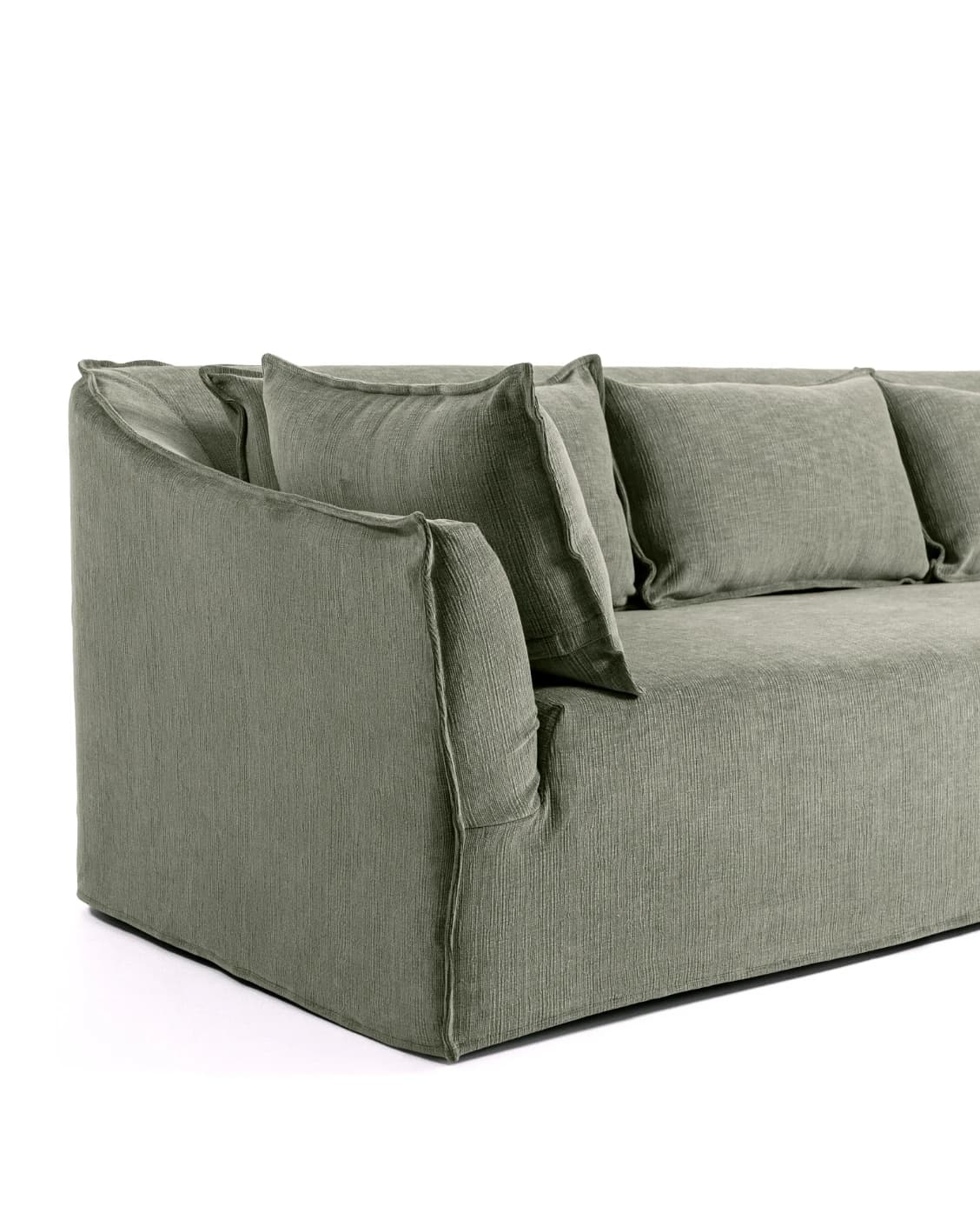 Miro Olive Grey sofa in olive grey, shown in a product left view as image 10
