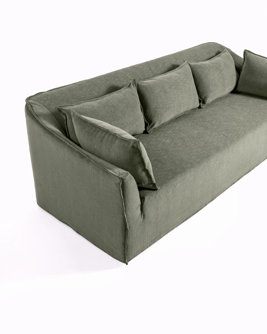 Miro Olive Grey sofa in olive grey, shown in a product top view as image 12