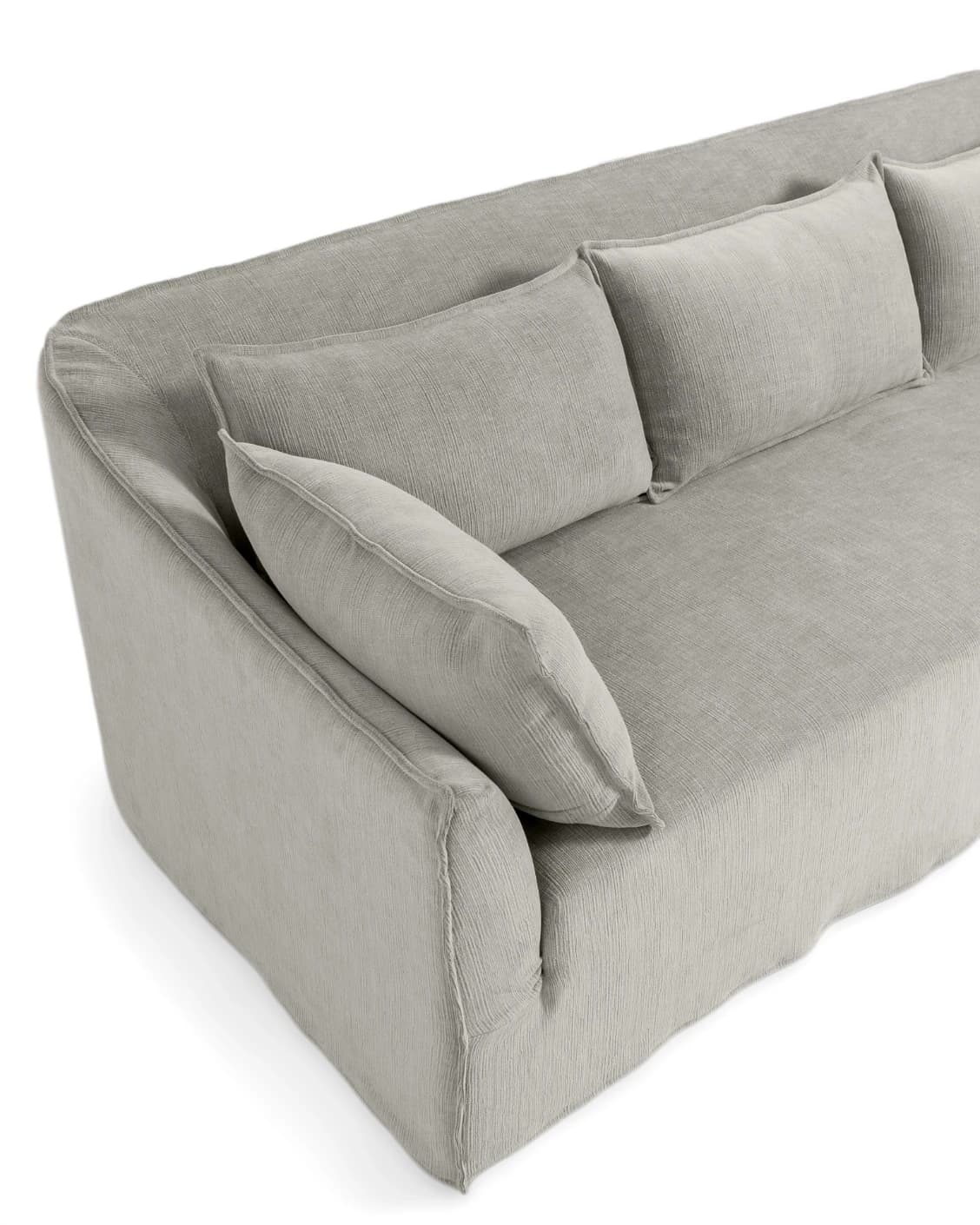 Miro Warm Stone sofa in warm stone, shown in a product top view as image 11