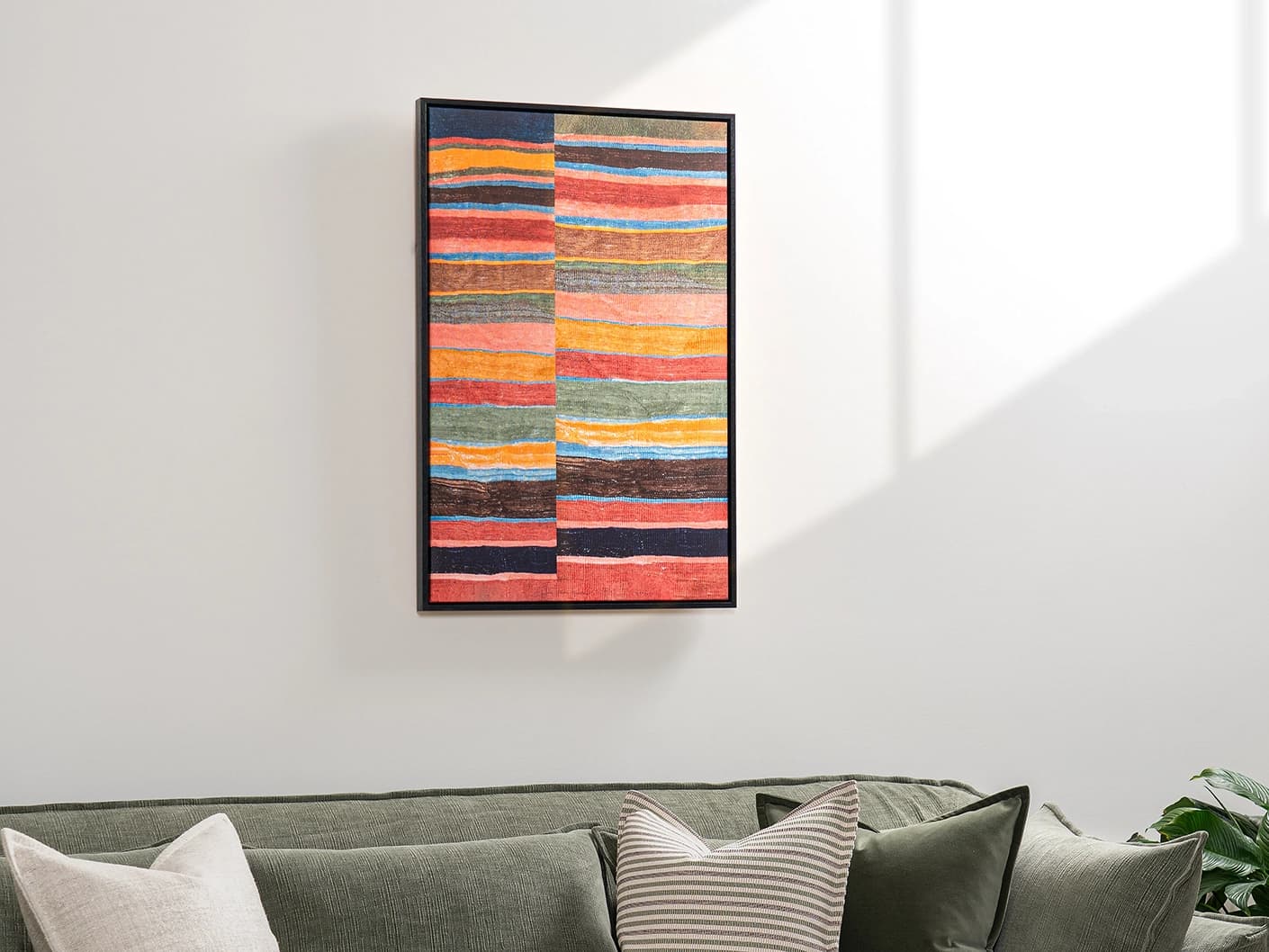 Misfits canvas in multicolour, shown in a lifestyle left view as image 3
