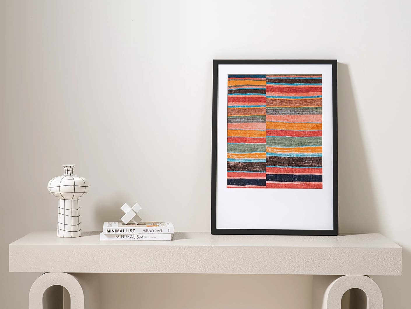 Misfits fine art print artwork in multicolour, shown in a lifestyle front view