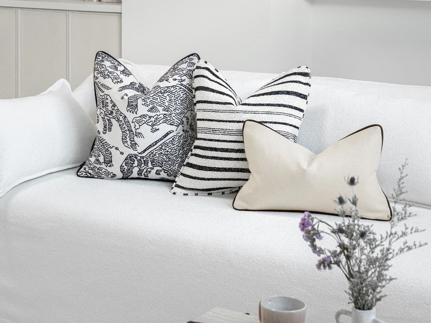 Mishh Bundle bundle cushions, shown in a lifestyle front view