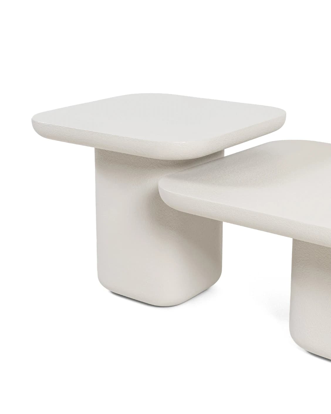 Modena Set Of 2 coffee table in soft ivory and stone, shown in a product right view as image 9