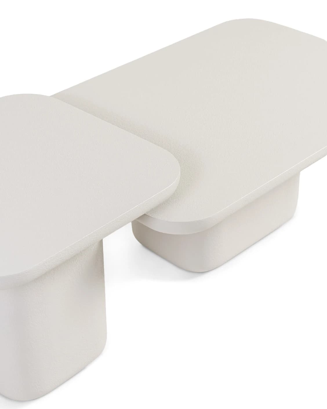 Modena Set Of 2 coffee table in soft ivory and stone, shown in a product top view as image 10