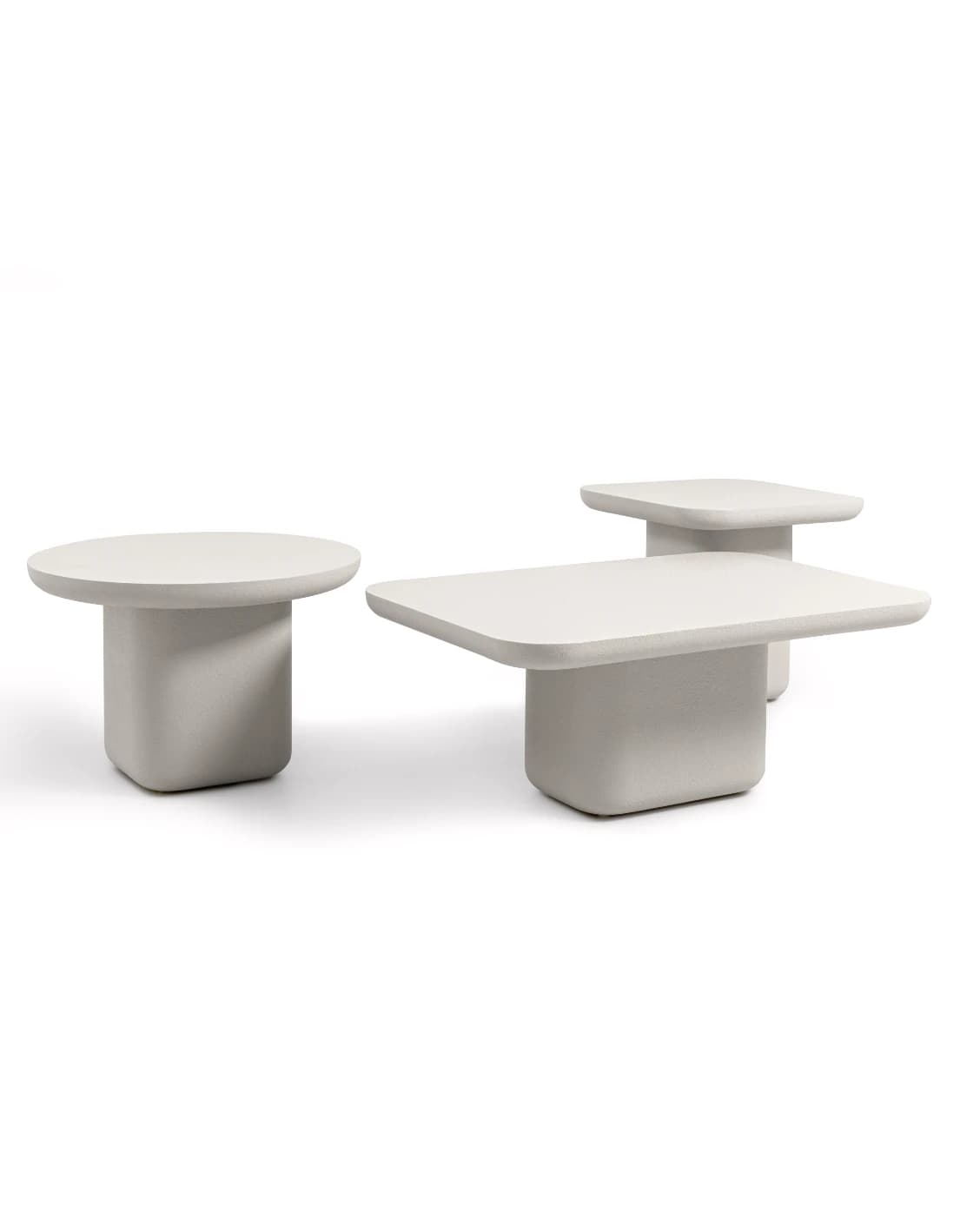 Modena Set Of 3 coffee table in soft ivory and stone, shown in a product left view as image 11