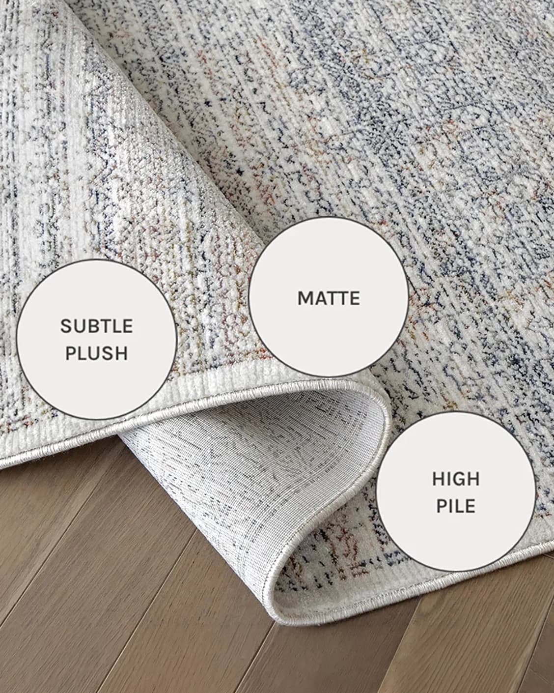 Natalia Azure carpets in azure, blue and grey, shown in a close-up as image 14
