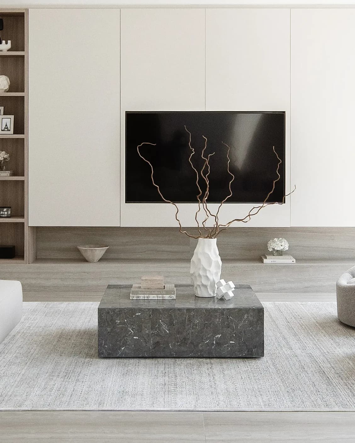 Natalia Azure carpet in blue and grey, shown in a lifestyle front view as image 5