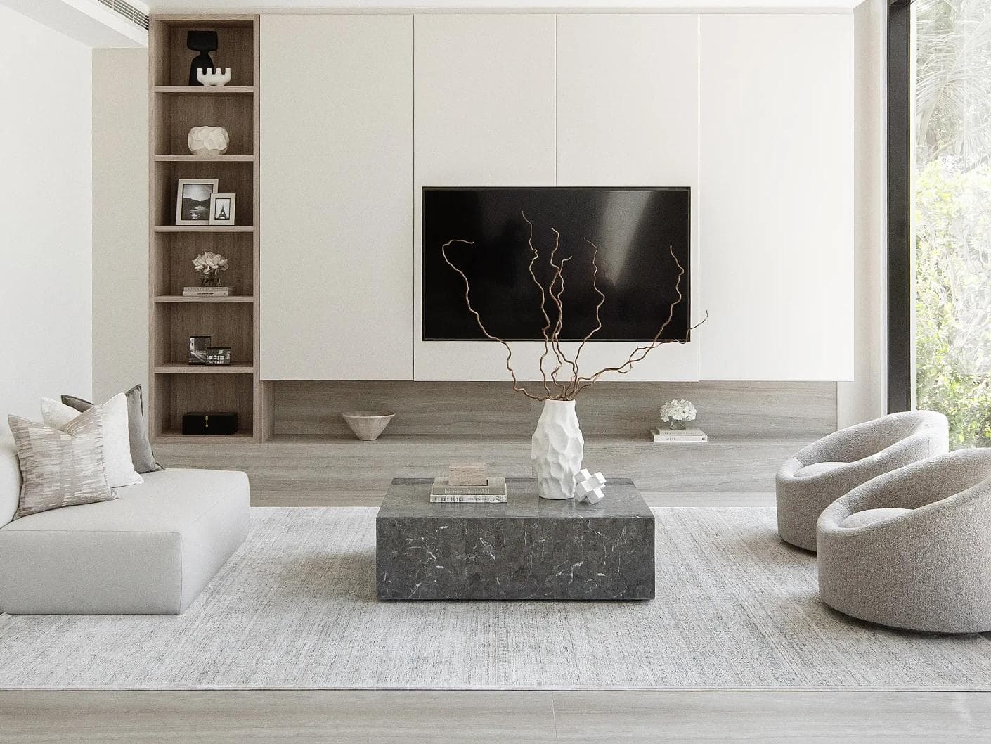Natalia Azure carpet in blue and grey, shown in a lifestyle front view as image 5