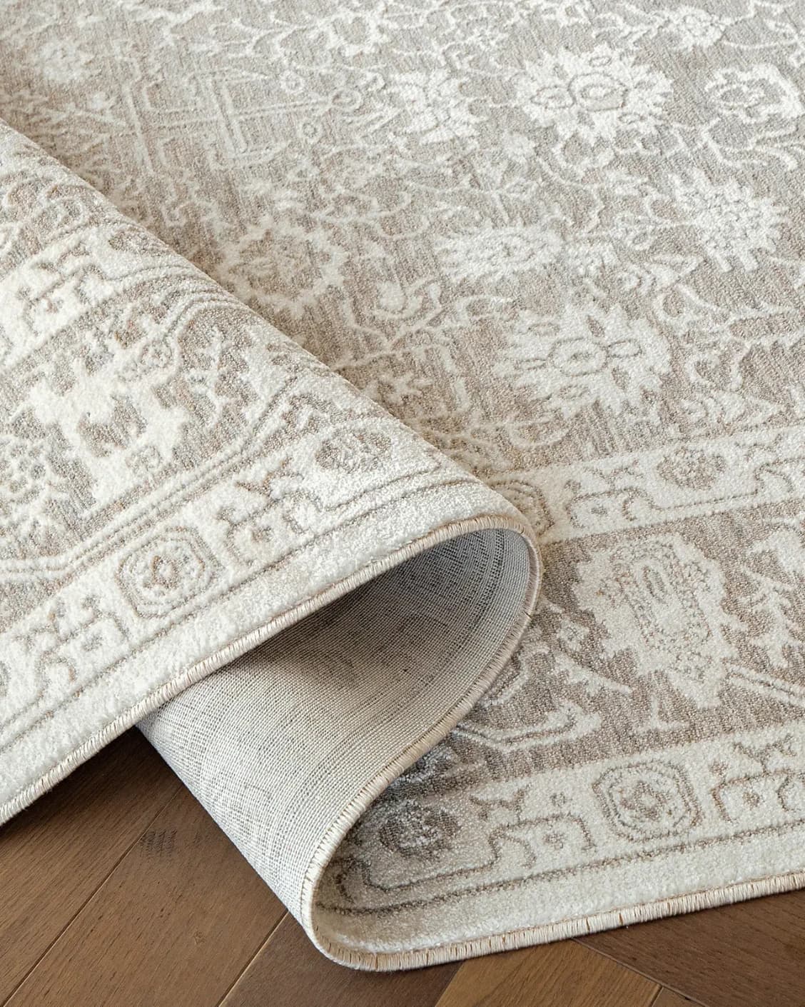 Natalia Sandy carpet in beige and grey, shown in a product close-up as image 11