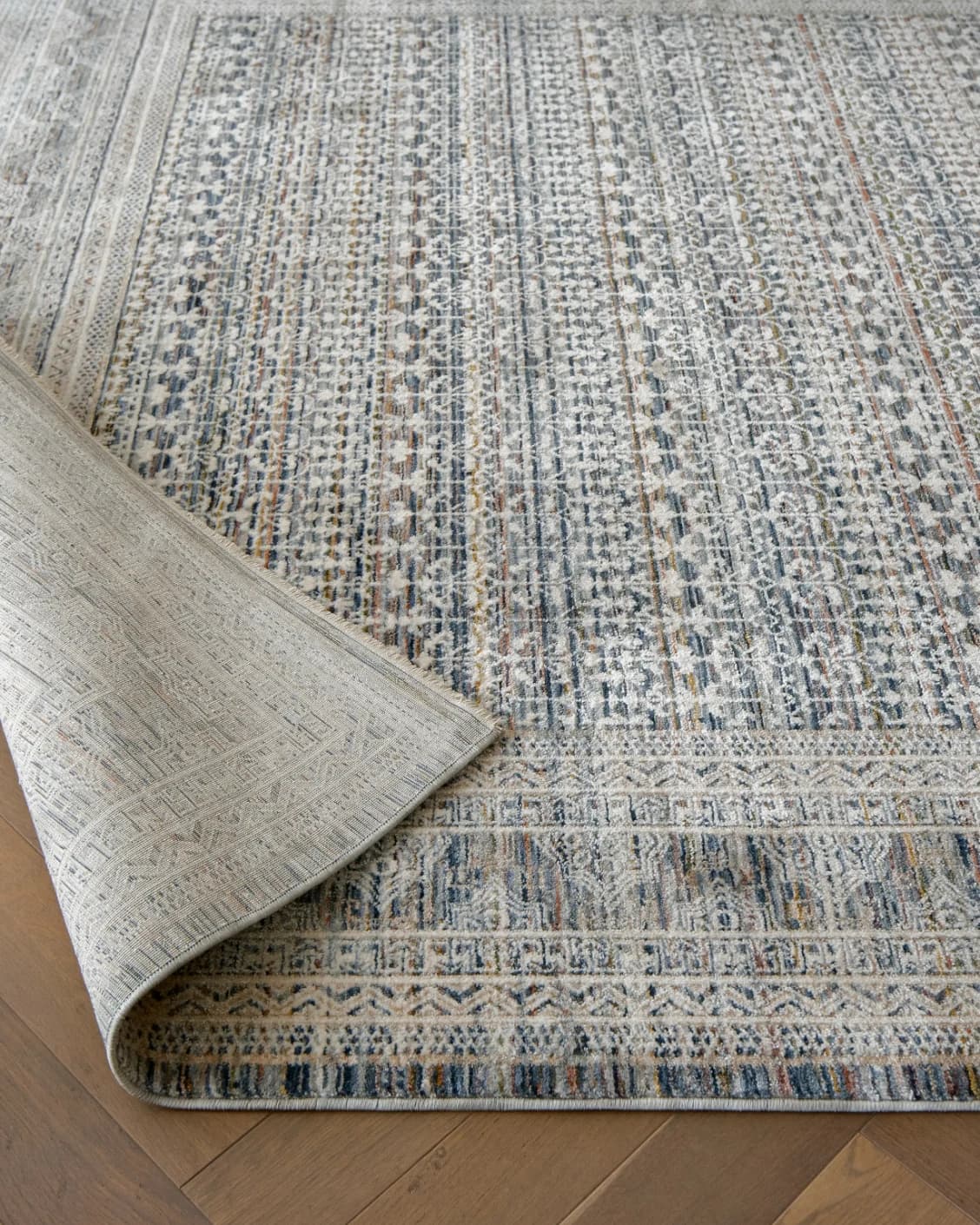 Natalia Sky carpet in blue, shown in a product close-up as image 10