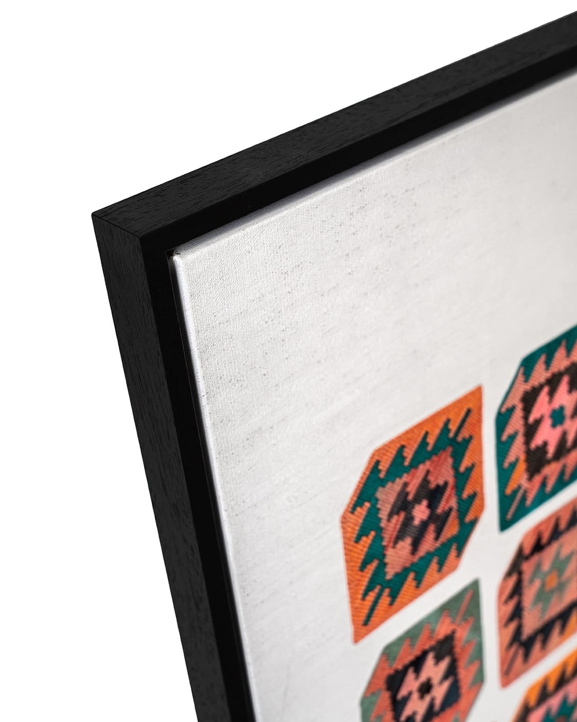 Navajo Tiles canvas in multicolour, shown in a lifestyle close-up as image 6
