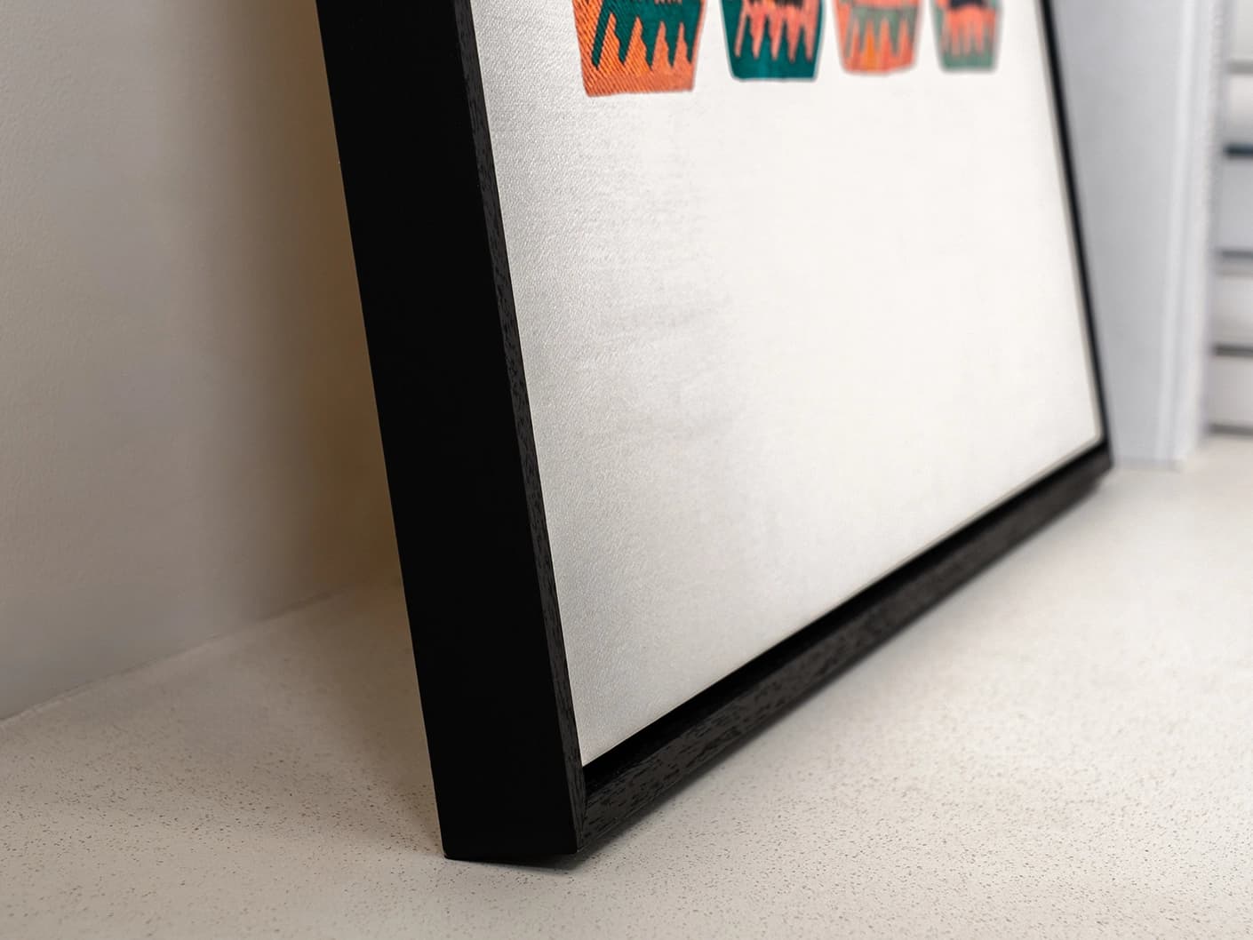 Navajo Tiles canvas in multicolour, shown in a lifestyle close-up as image 1