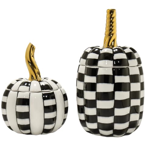 Naveah Arneson Bundle canisters in white, black and gold, shown in a product front view as image 1
