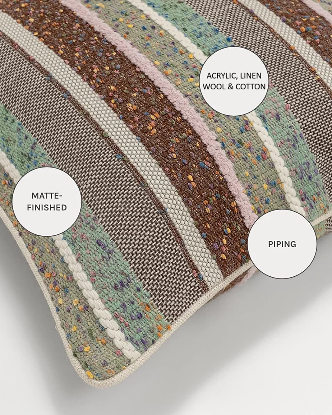 Naysa Alecia cushions in multicolour, shown in a product close-up as image 10
