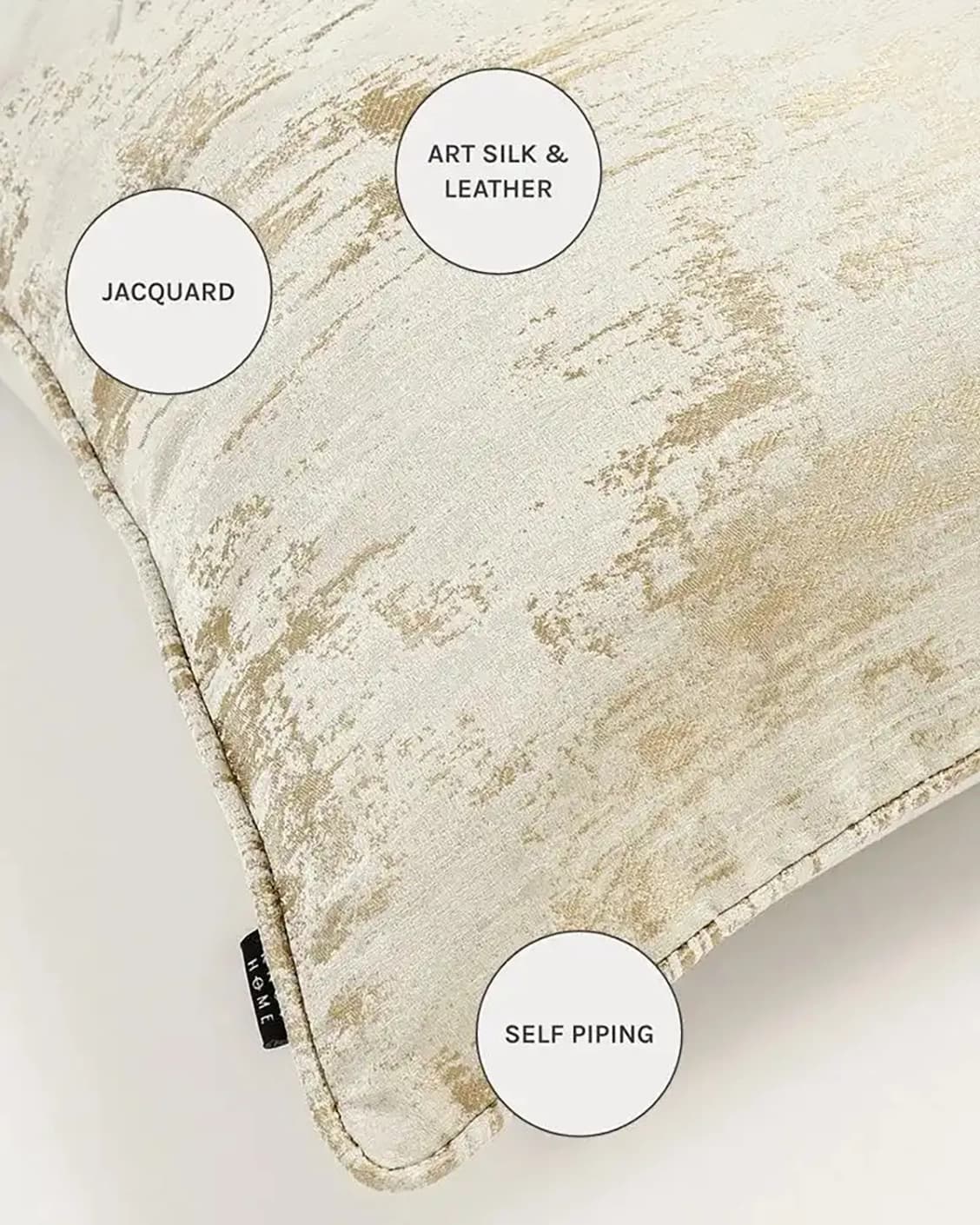 Neri Klimt cushions in gold and beige, shown in a product close-up as image 9