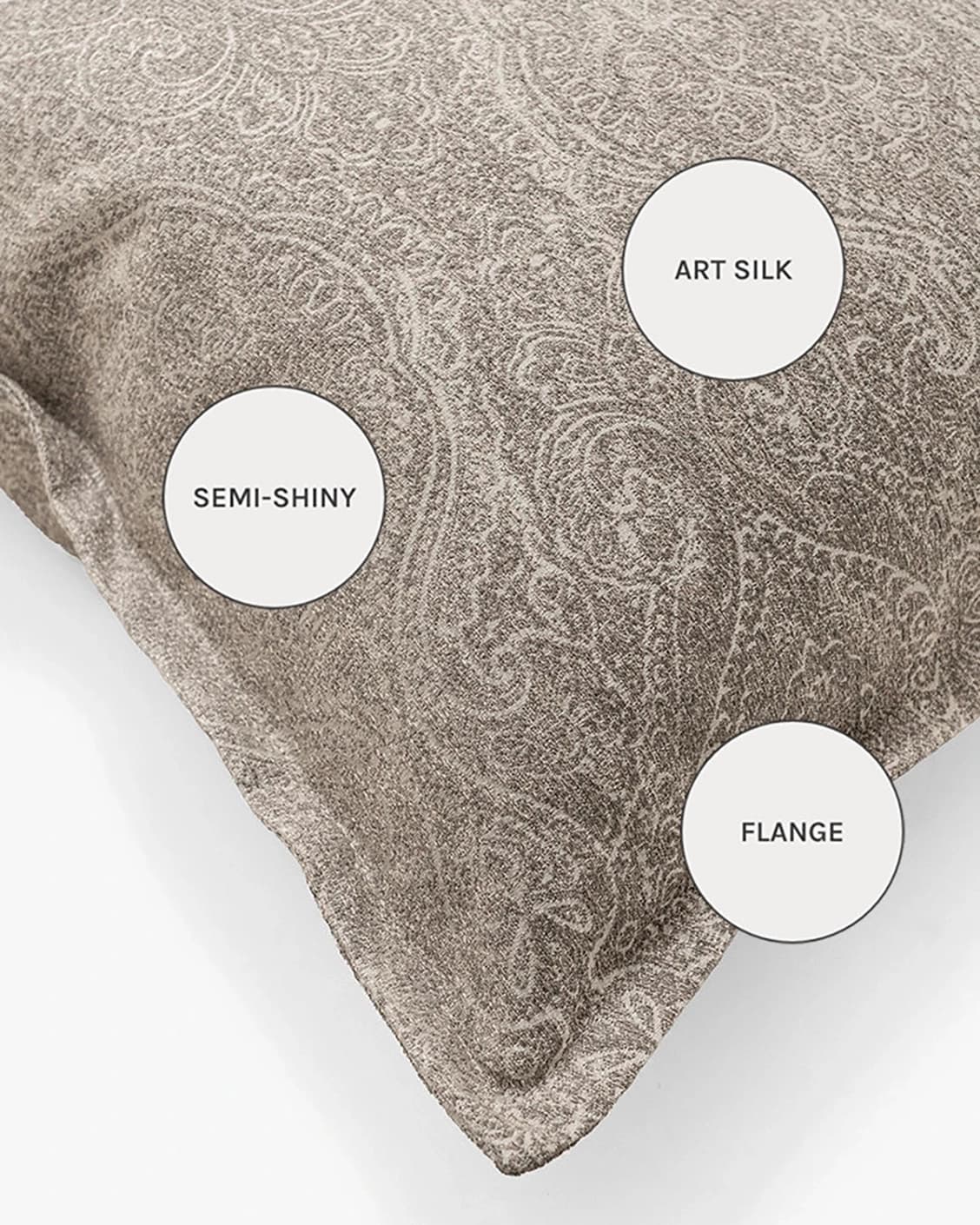 Nia Laurent cushions in taupe and grey, shown in a product close-up as image 10