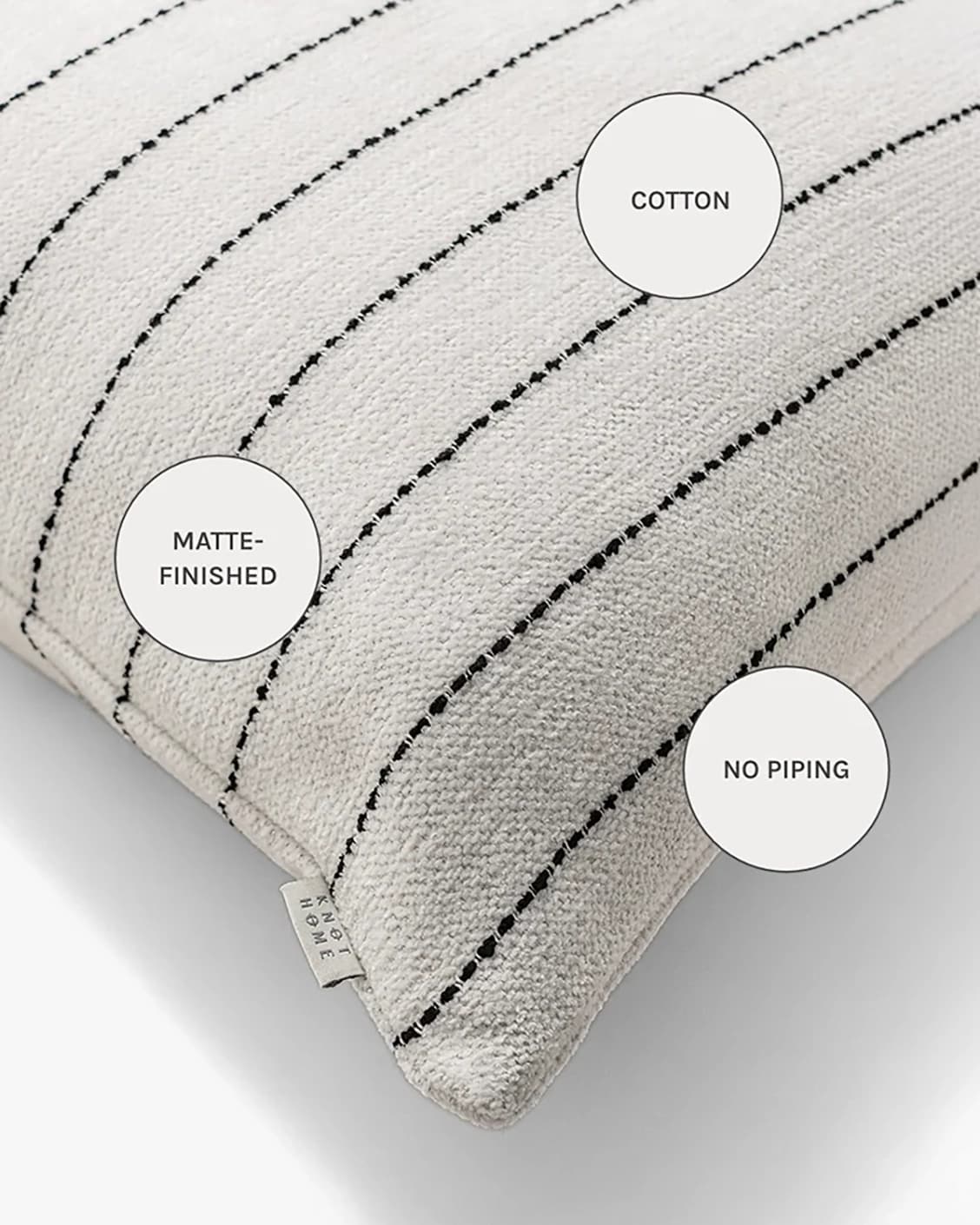 Noa Bianca cushions in black and ivory, shown in a product close-up as image 10