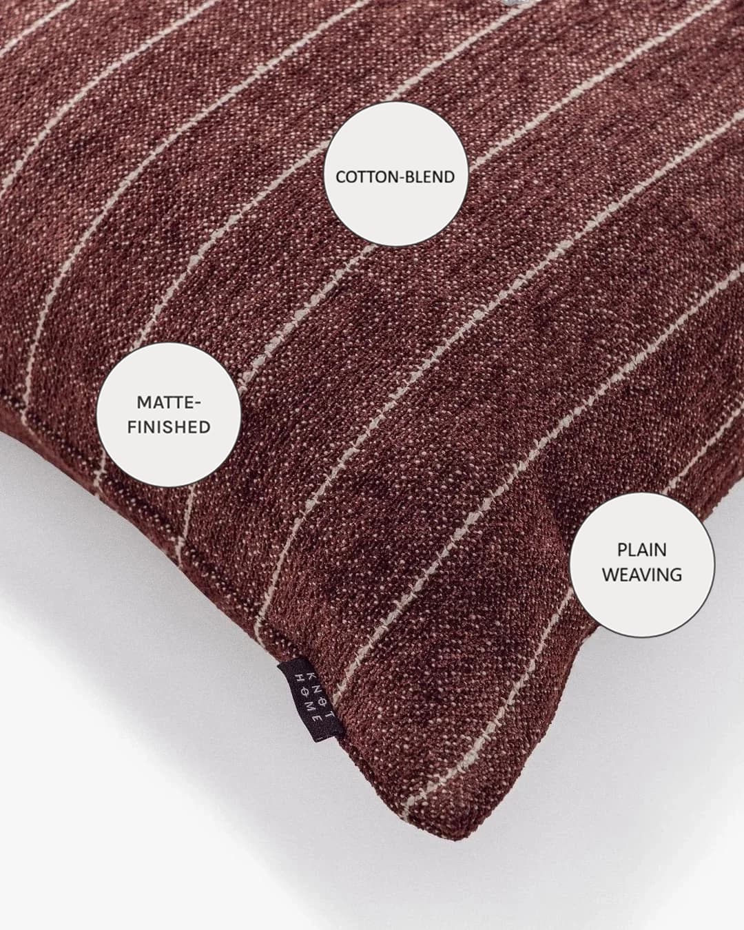 Noa Scarlet III cushion in burgundy, shown in a product top view as image 10