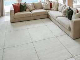 Noon Sadaf carpet in beige, shown in a lifestyle front view