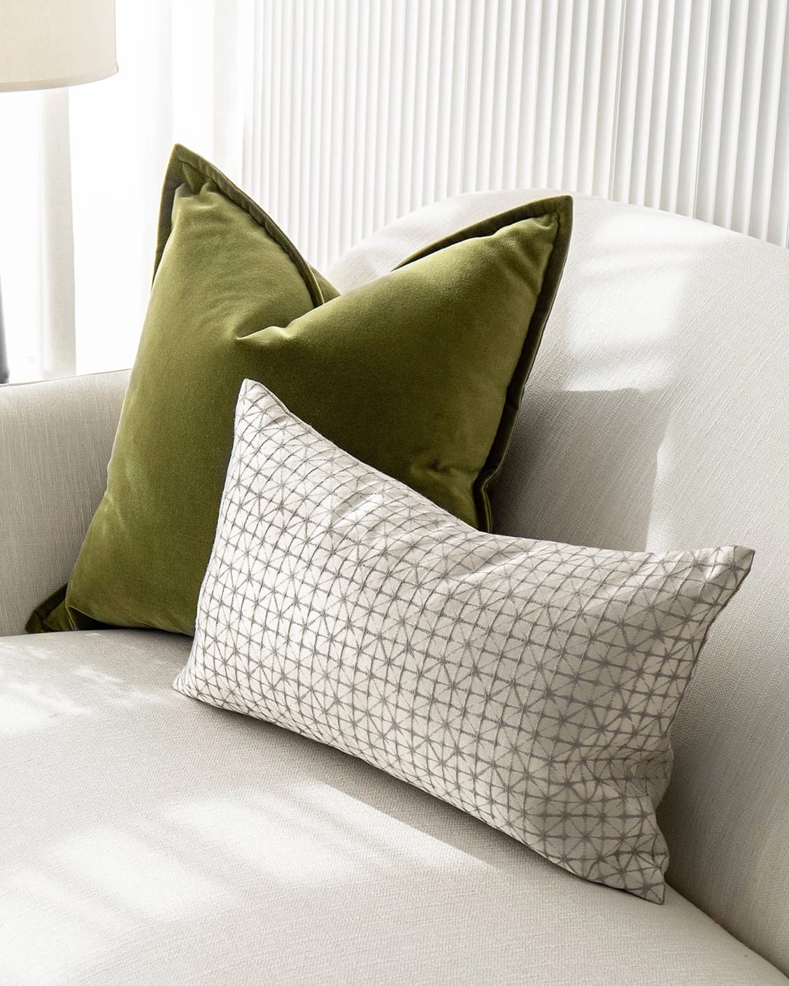 Oakley Bundle cushion in silver, green and white, shown in a product front view as image 5
