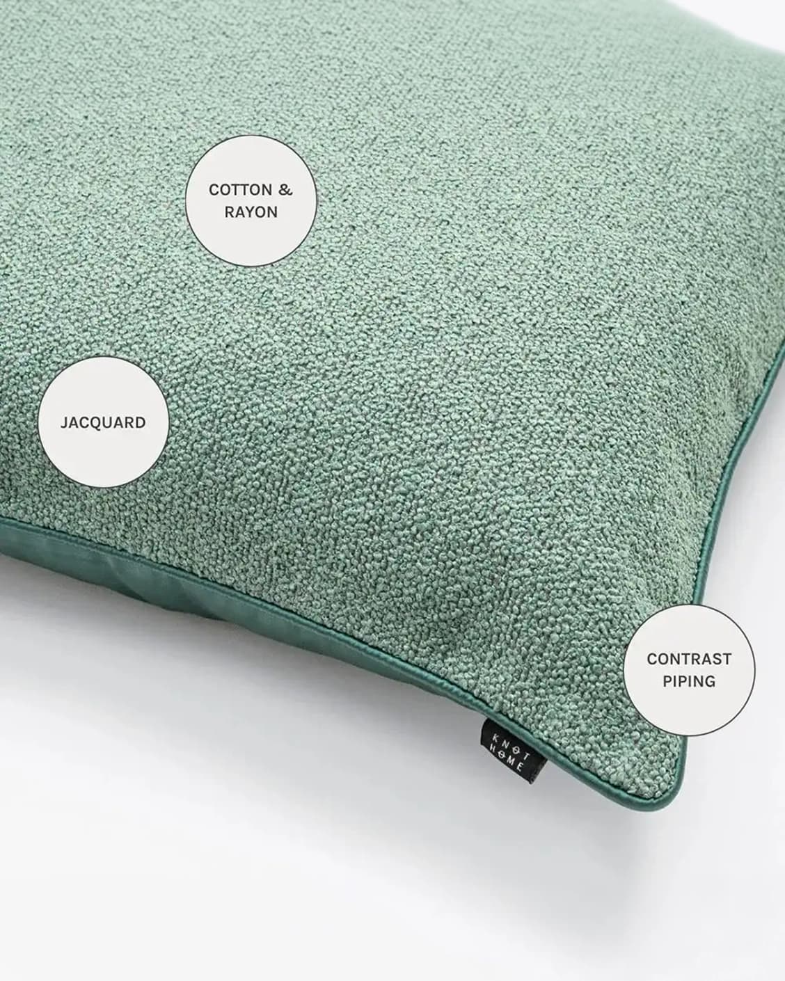 Oliver Sage cushions in green, shown in a product close-up as image 10