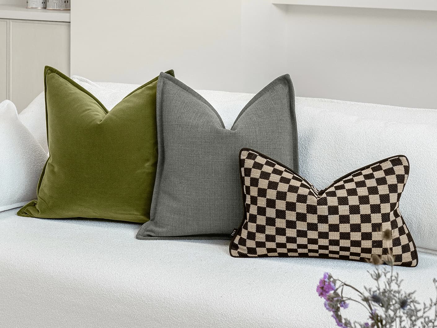 Onyx Bundle bundle cushions, shown in a lifestyle front view