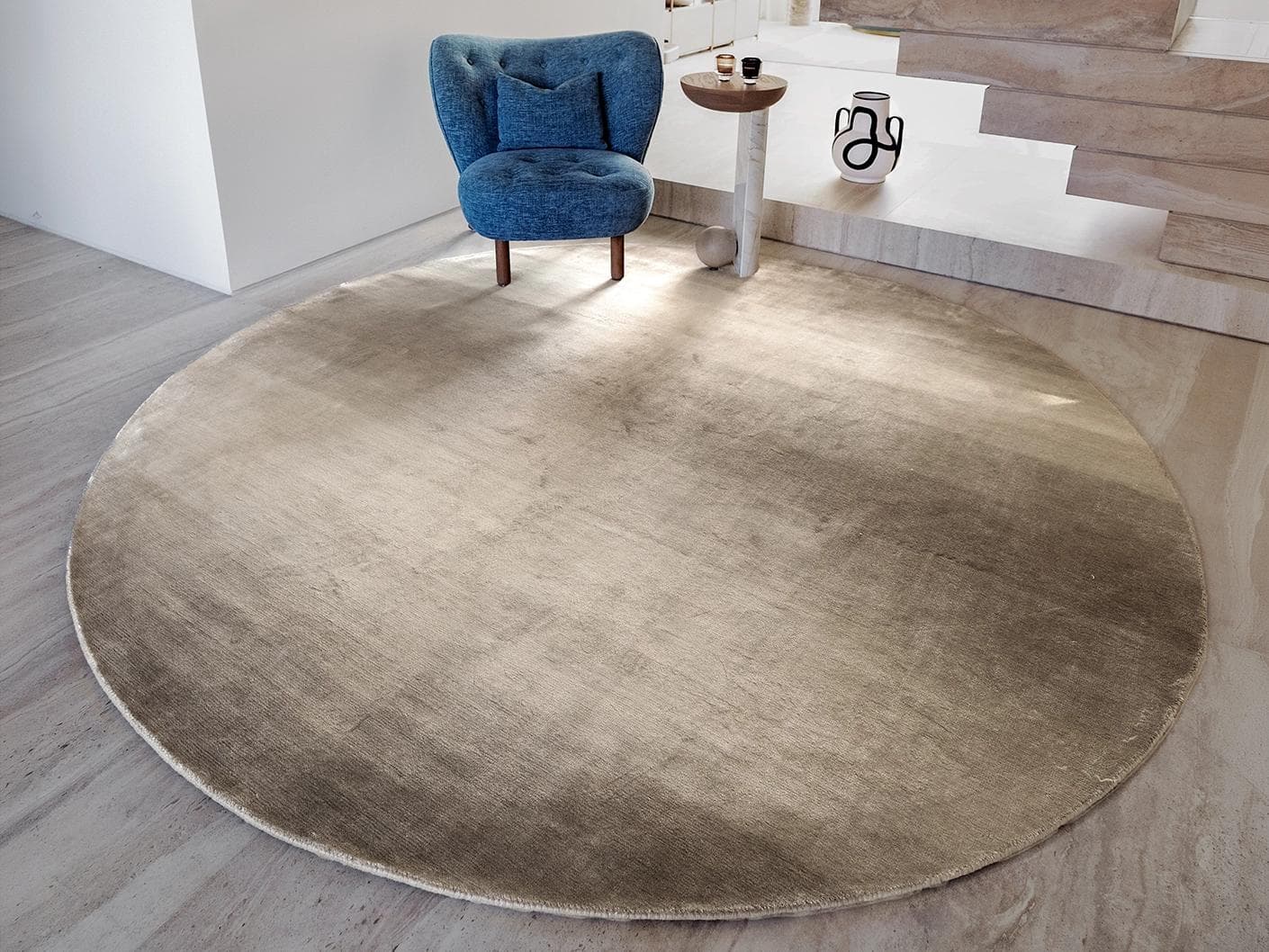 Oscar Ashton carpets in beige, shown in a lifestyle front view as image 2