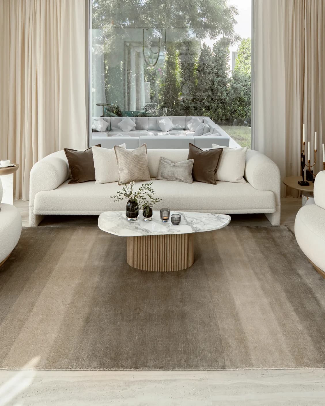 Oscar Ashton carpet in beige, shown in a lifestyle front view as image 4