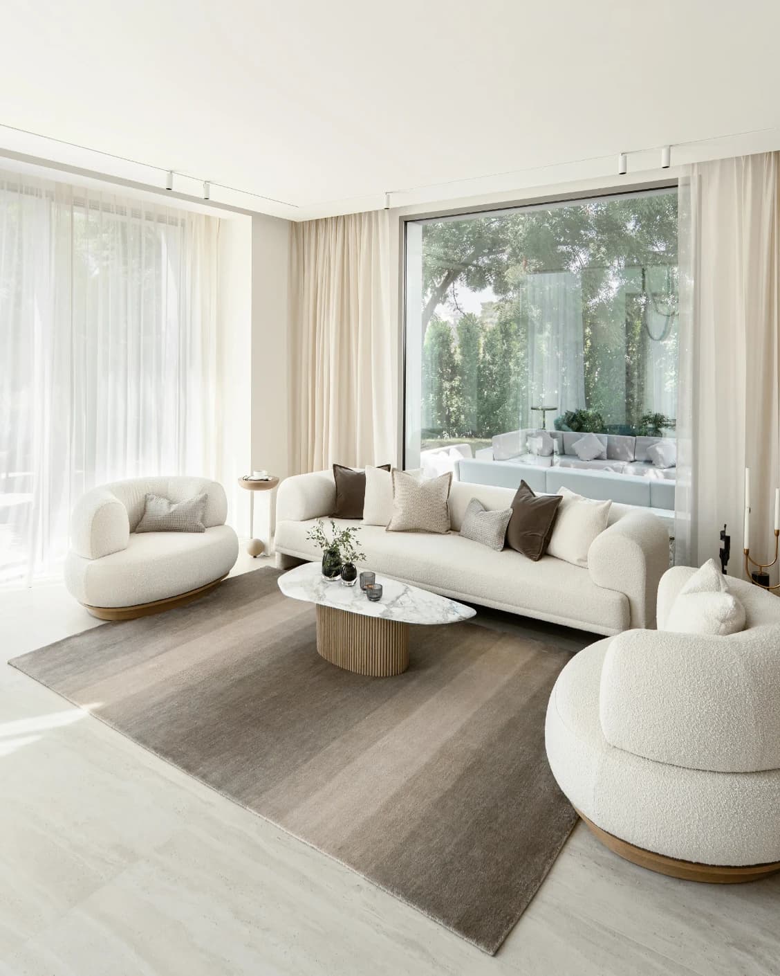Oscar Ashton carpet in beige, shown in a lifestyle right view as image 7