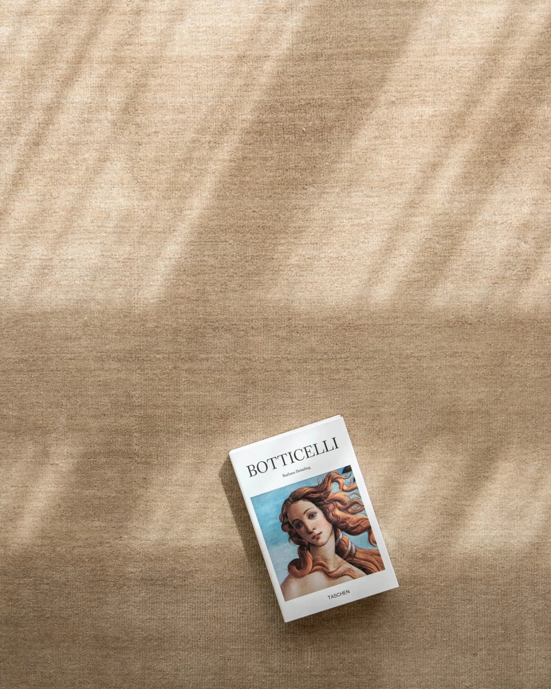 Oscar Sandy carpet in beige, shown in a lifestyle top view as image 9