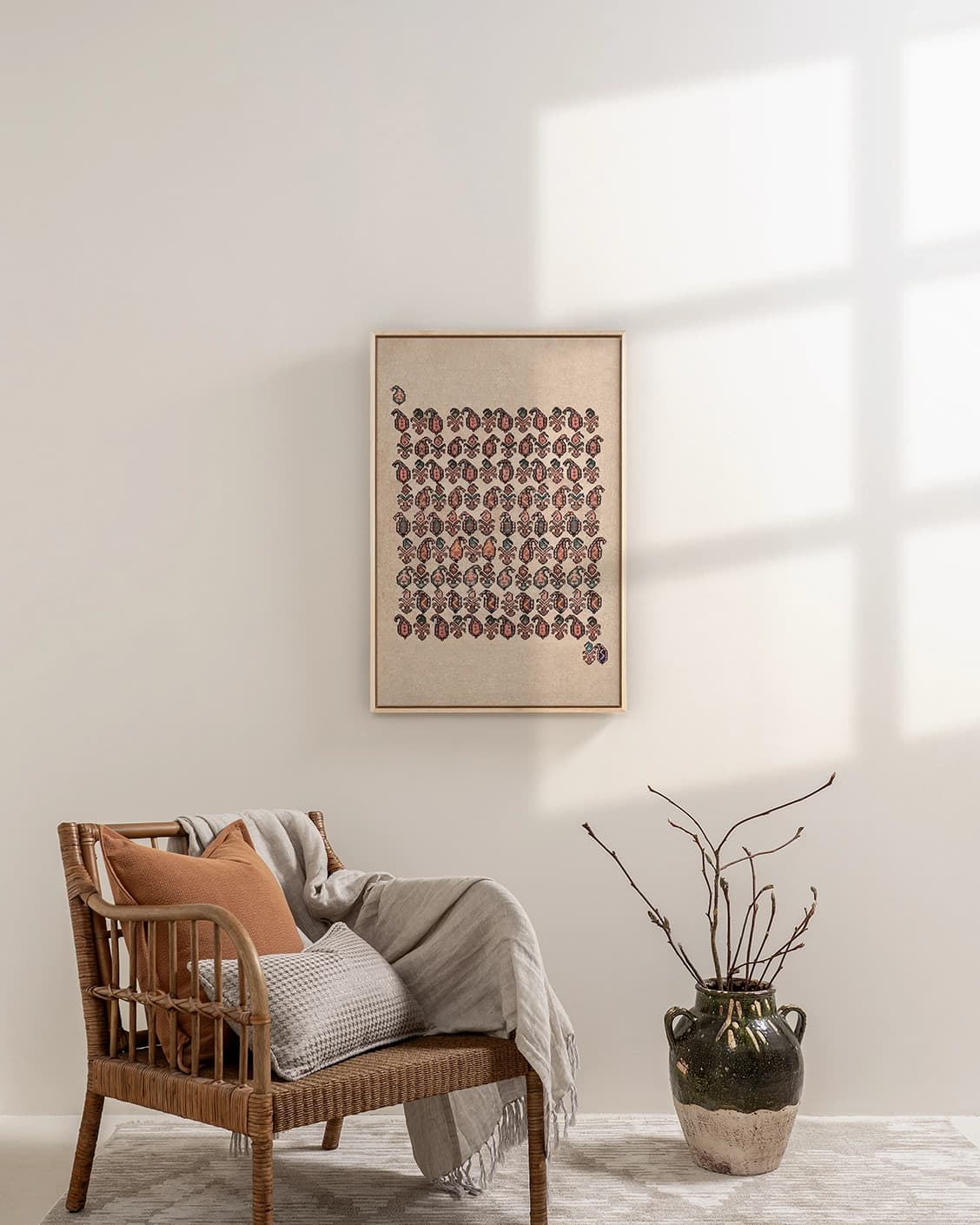 Paisley Park canvas in beige and multicolour, shown in a lifestyle front view as image 2