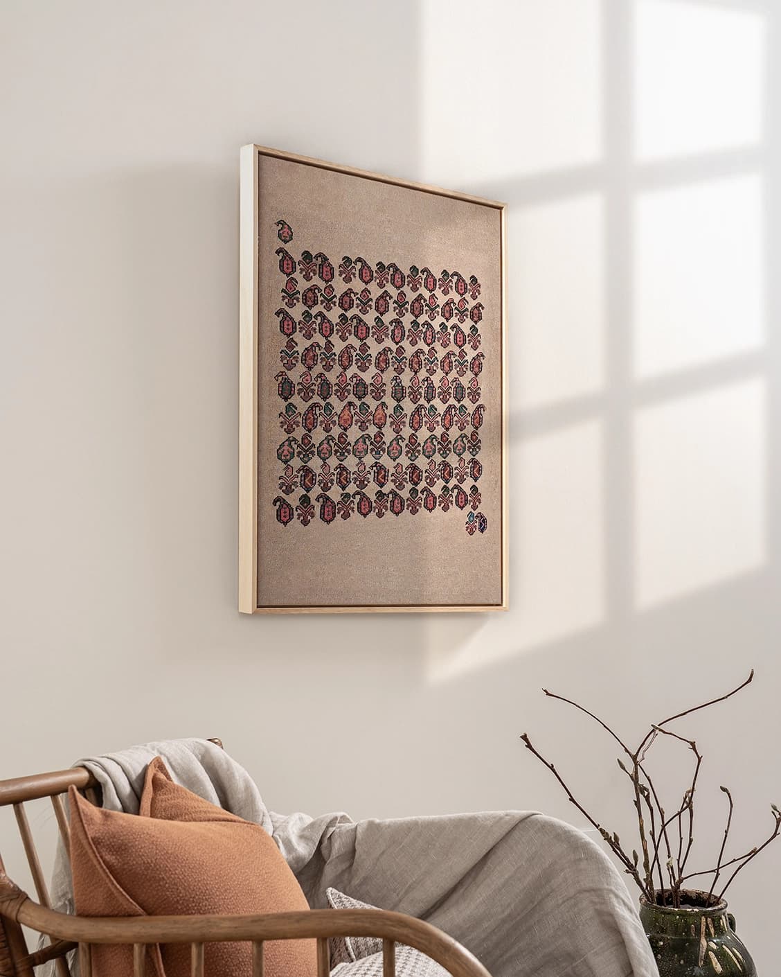 Paisley Park canvas in beige and multicolour, shown in a lifestyle left view as image 3